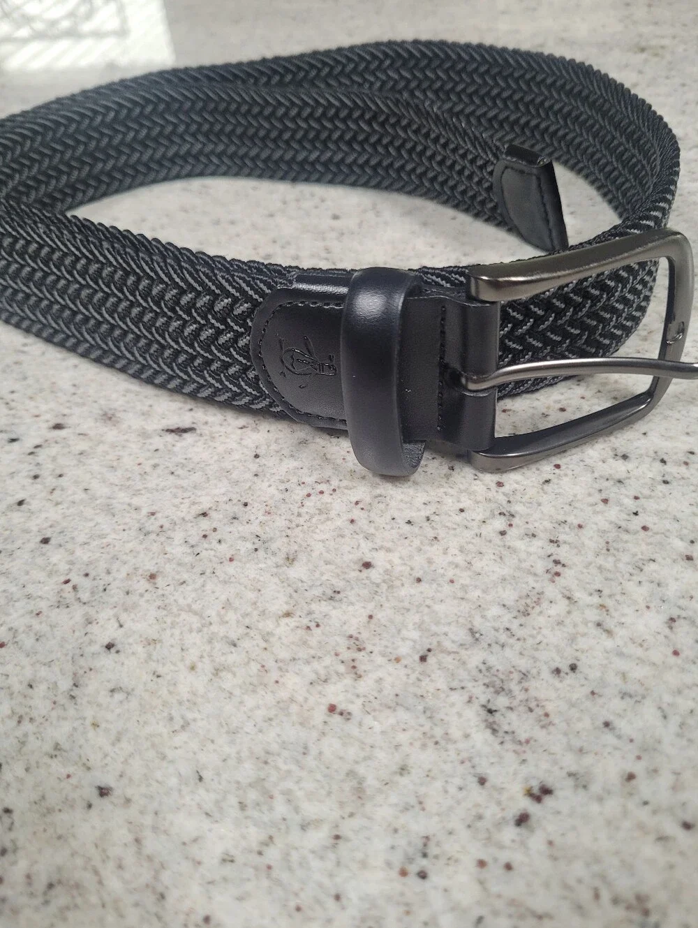 Braided Stretch Belt Black Original Penguin Large 38-40 Leather Details Like New